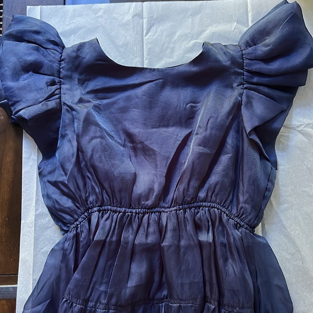 Bardot Junior Girls Oshin Organza Dress In Navy - Picture 7 of 13